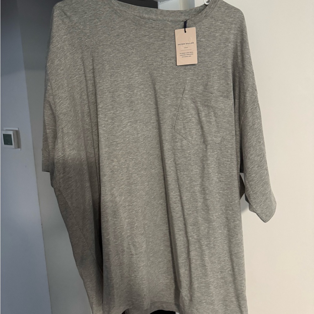 Peter Millar Gray Pocket Tee